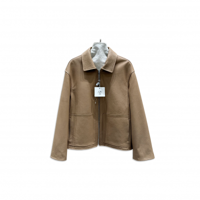 HERMES COLLARED LEATHER JACKET